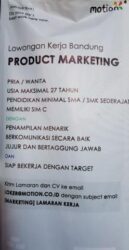 Lowongan Kerja Product Marketing – Bandung