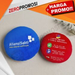 Bantal Bulat Custom Bordir Diameter 38 Cm Souvenir Unik dan Nyaman Untuk Berbagai Acara