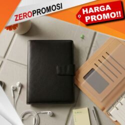 Buku Agenda Kulit AG-02 Custom Logo Souvenir Kantor Elegan Dengan Ring Binder Refill